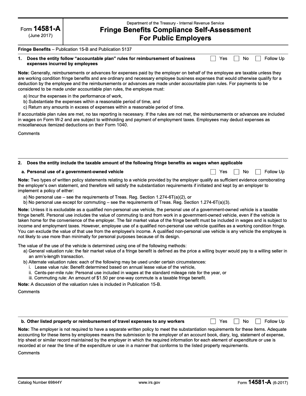 Page 2 of 4 of the official IRS Form 14581-A PDF (June 2017 edition)