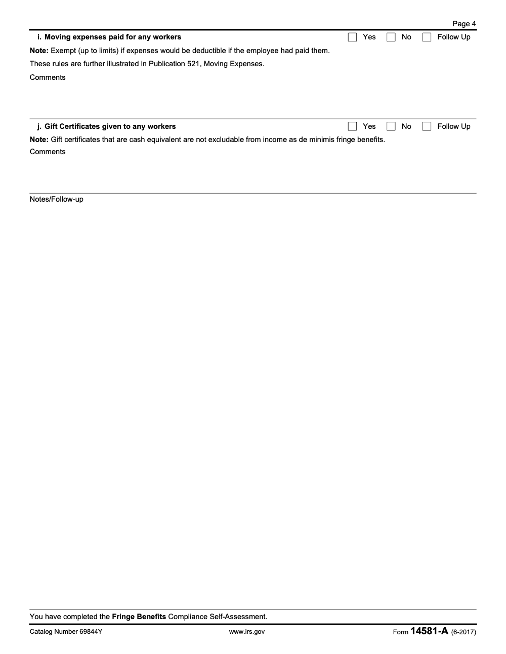 Page 4 of 4 of the official IRS Form 14581-A PDF (June 2017 edition)