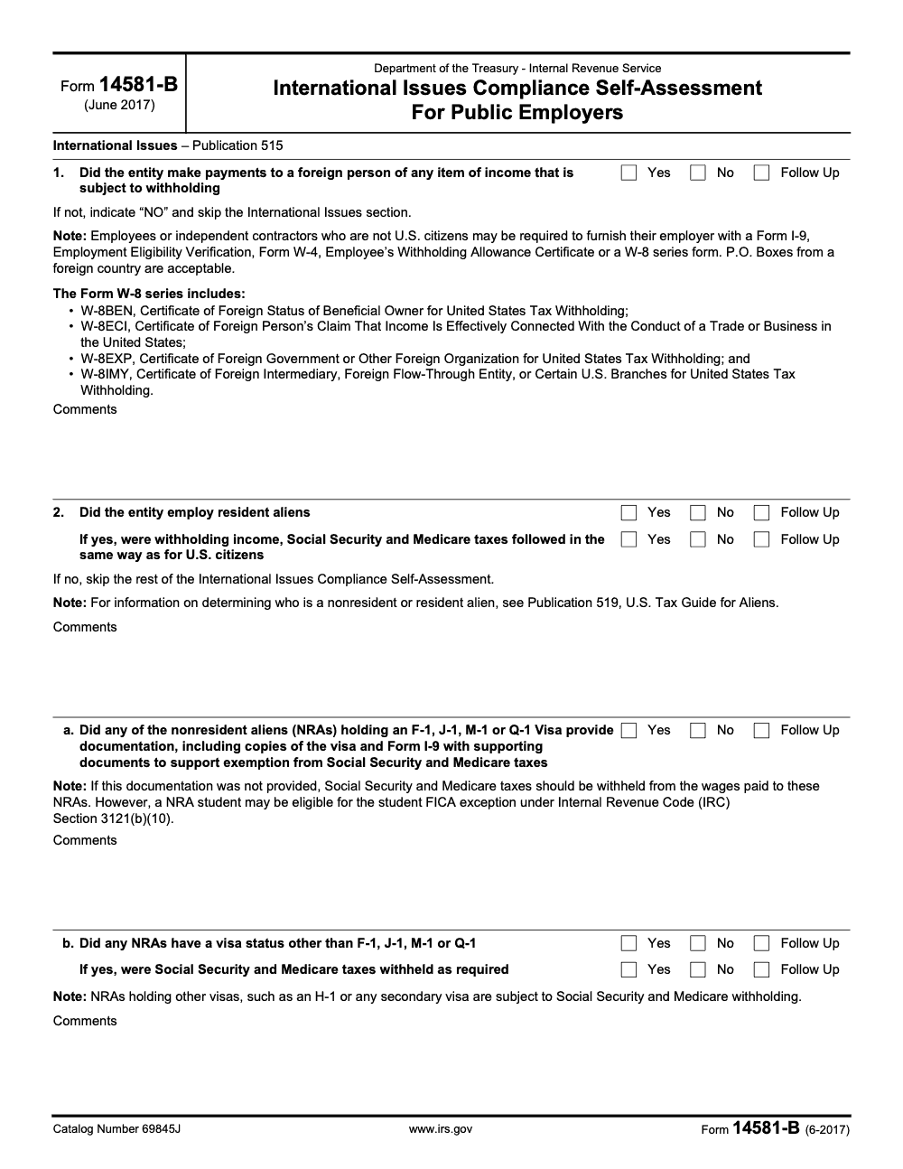 Page 2 of 3 of the official IRS Form 14581-B PDF (June 2017 edition)