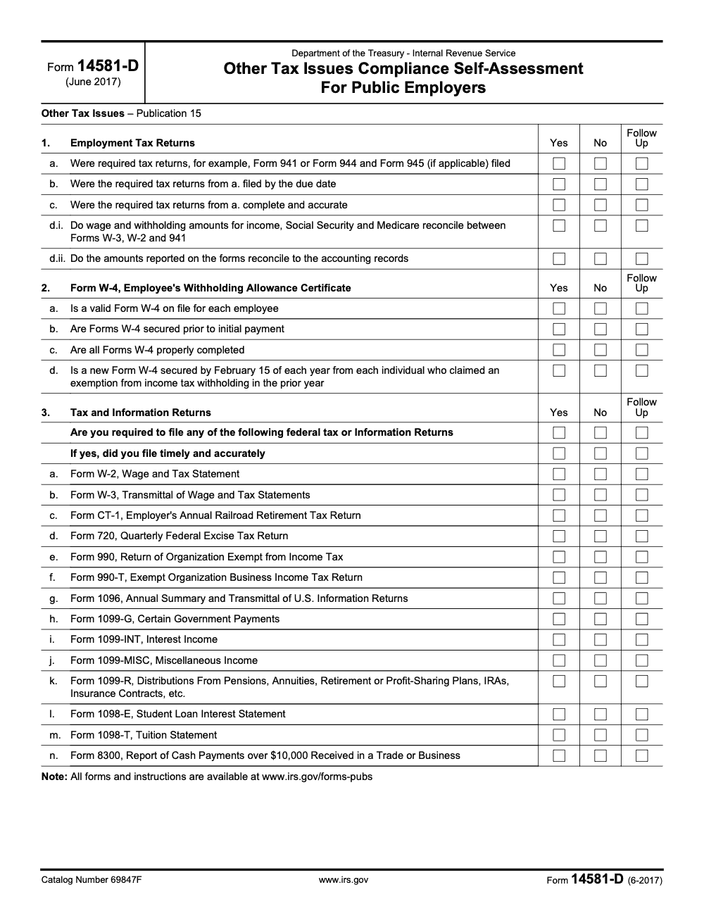 Page 2 of 3 of the official IRS Form 14581-D PDF (June 2017 edition)