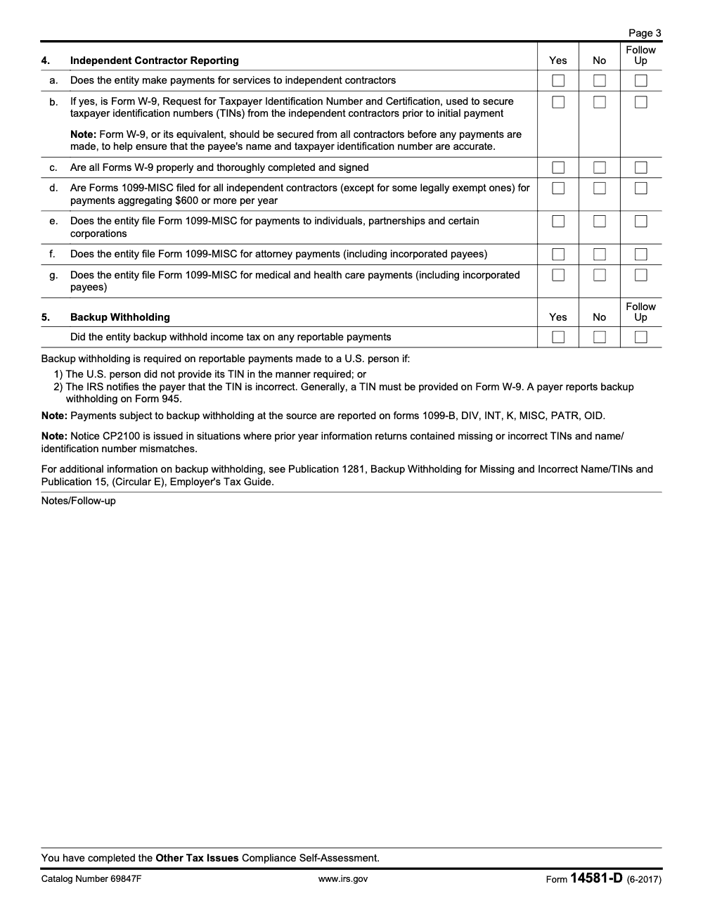 Page 3 of 3 of the official IRS Form 14581-D PDF (June 2017 edition)