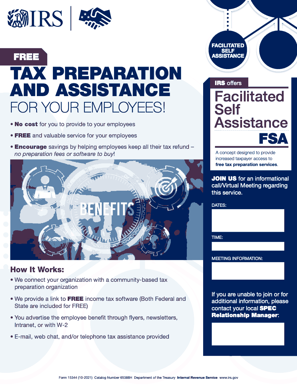 Page 1 of 1 of the official IRS Form 15344 (Rev. 10-2021) PDF (October 2021 edition)