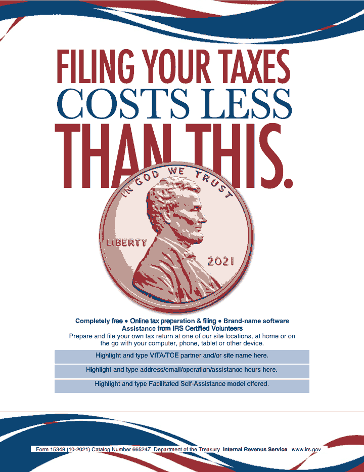 Page 1 of 1 of the official IRS Form 15348 PDF (October 2021 edition)