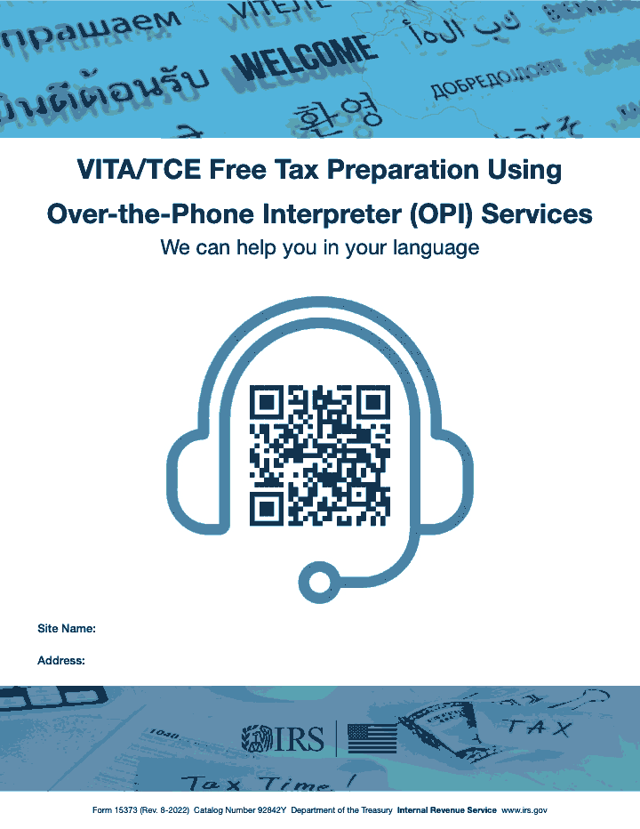 Page 1 of 1 of the official IRS Form 15373 PDF (Rev. August 2022)