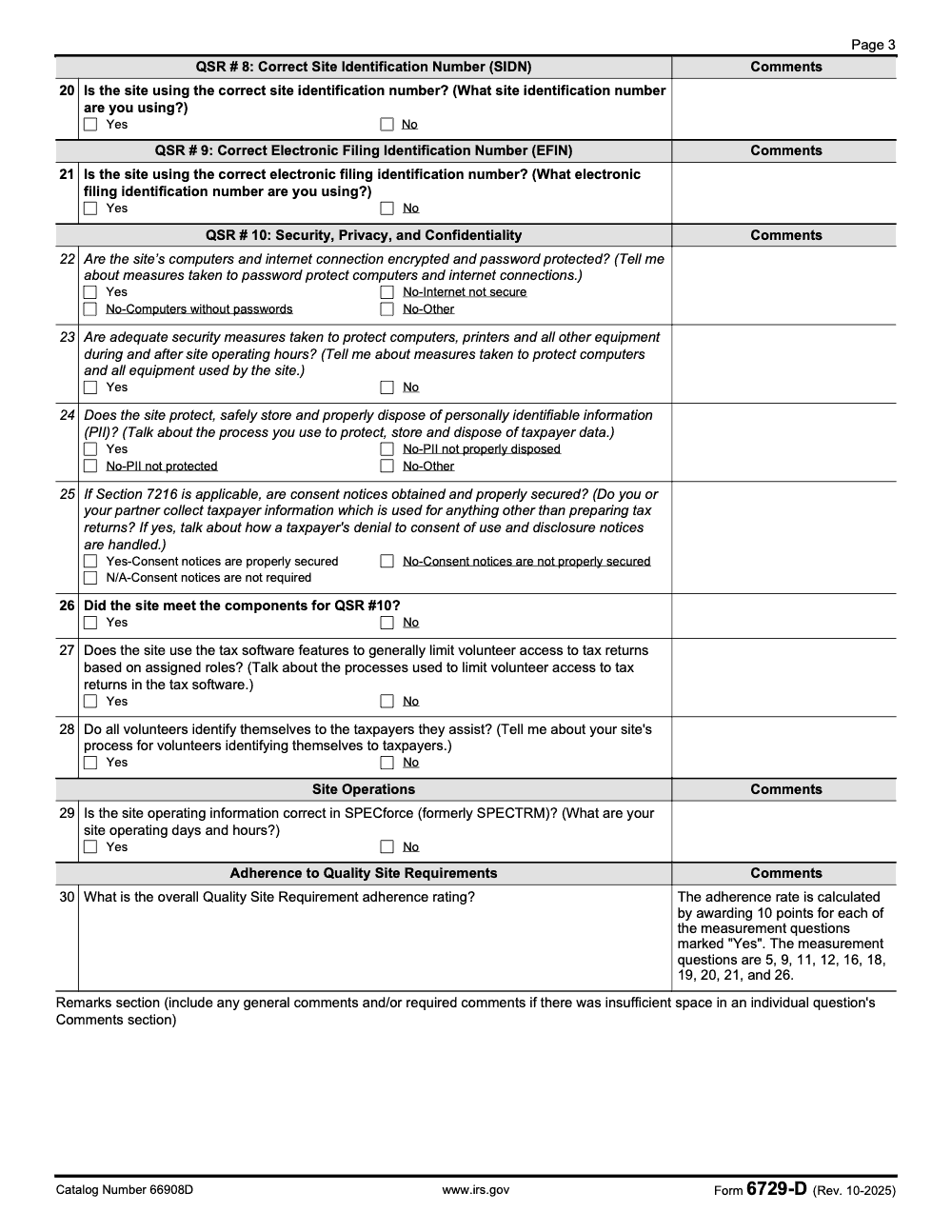 Page 3 of 3 of the official IRS Form 6729-D PDF (Rev. October 2025)