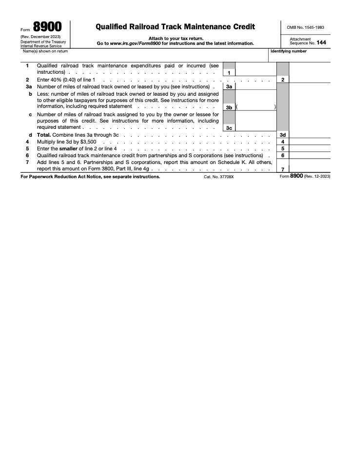 Page 1 of 1 of the official IRS Form 8900 PDF (Rev. December 2023): Part III