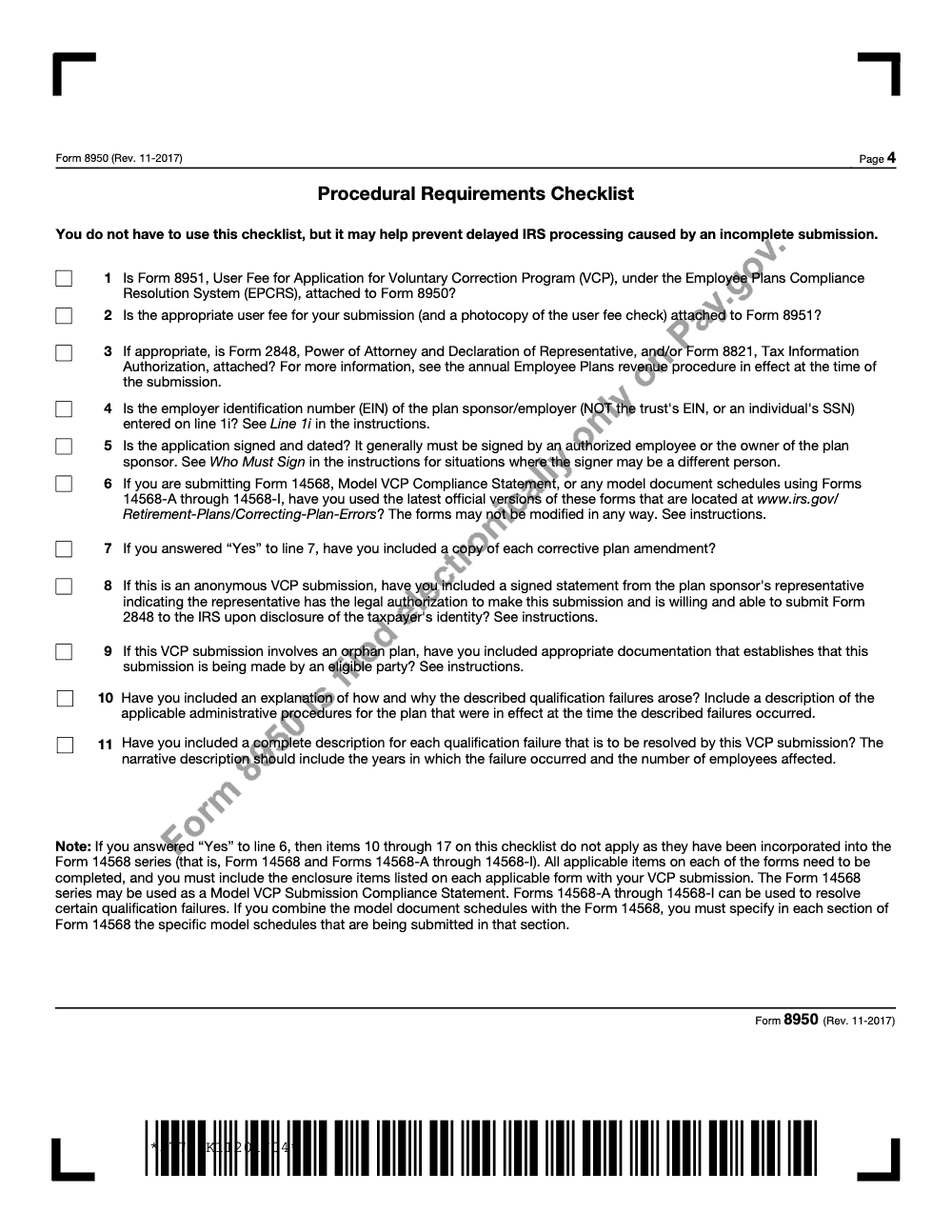 Page 4 of 6 of the official IRS Form 8950 PDF (Rev. November 2017)