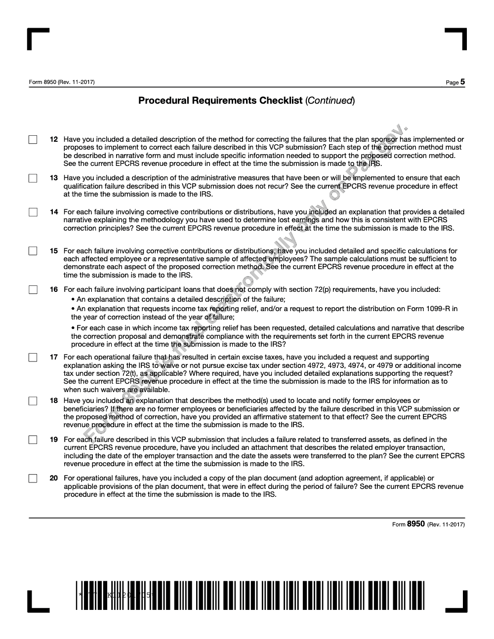 Page 5 of 6 of the official IRS Form 8950 PDF (Rev. November 2017)