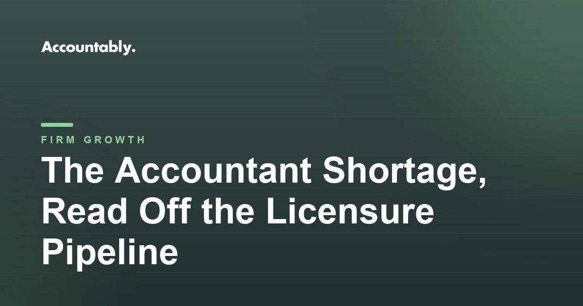 The Accountant Shortage, Read Off the Licensure Pipeline