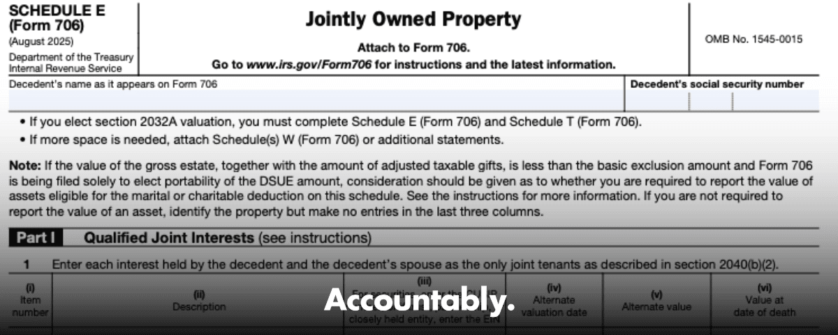 Form 706 (Schedule E)