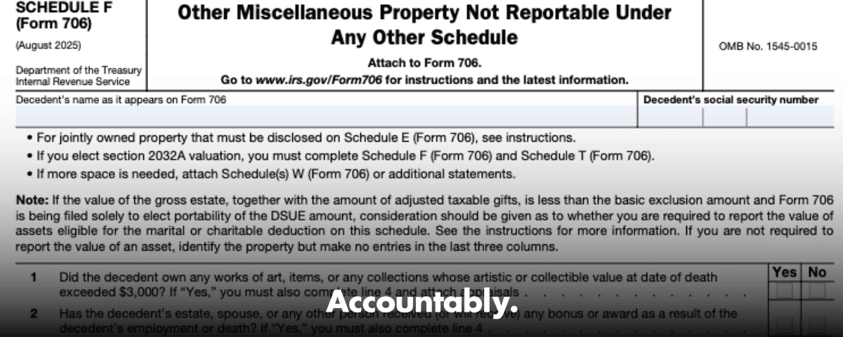 Form 706 (Schedule F)