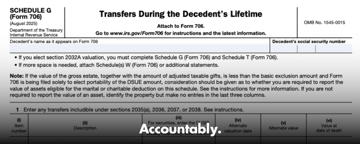 Form 706 (Schedule G)
