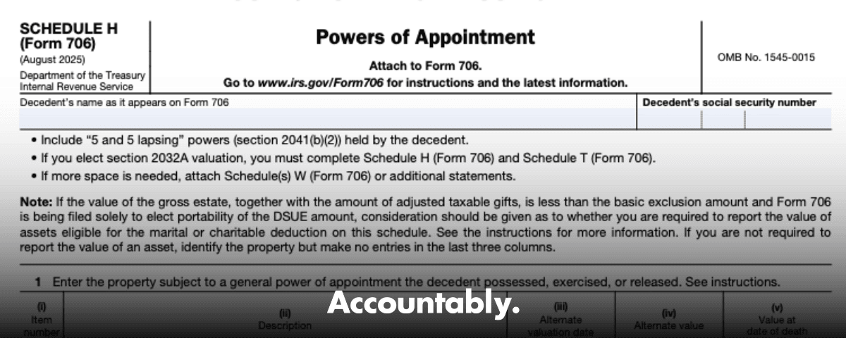 Form 706 (Schedule H)