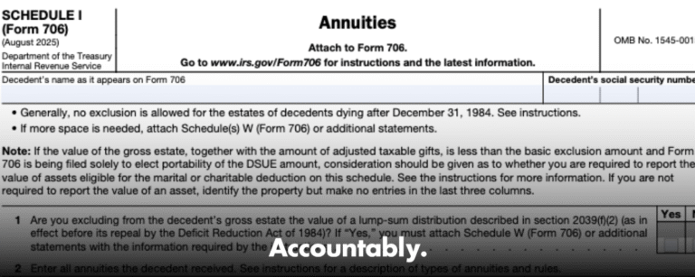 Form 706 (Schedule I)