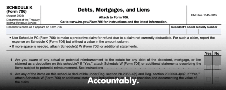 Form 706 Schedule K