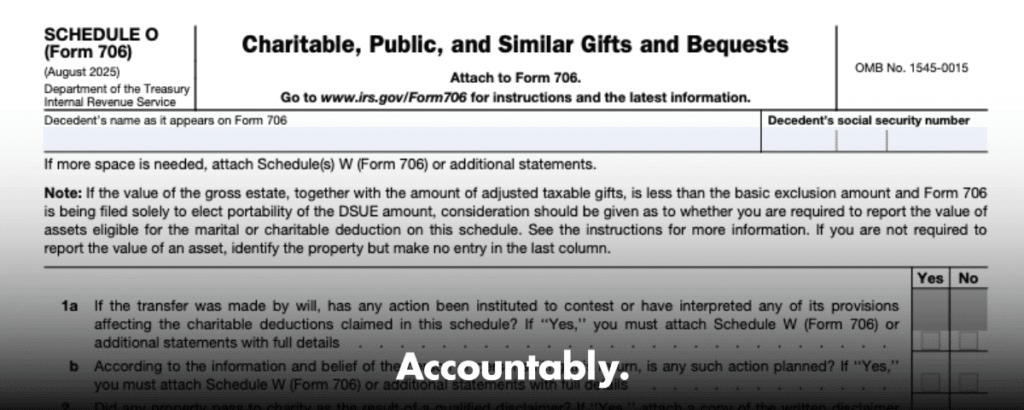 Form 706 Schedule O - Charitable Deduction and Residuary Guide ...