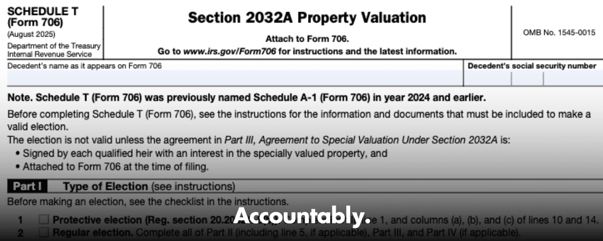 Form 706 (Schedule T)