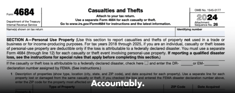Form 4684 - How to Claim Casualty and Theft Losses – Accountably.com