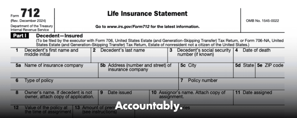 IRS Form 712 - Life Insurance Statement for Form 706 & 709 ...