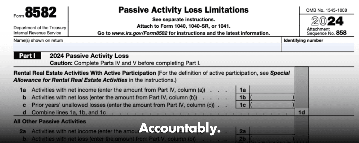 Form 8582 - Guide to Passive Activity Loss Limits – Accountably.com