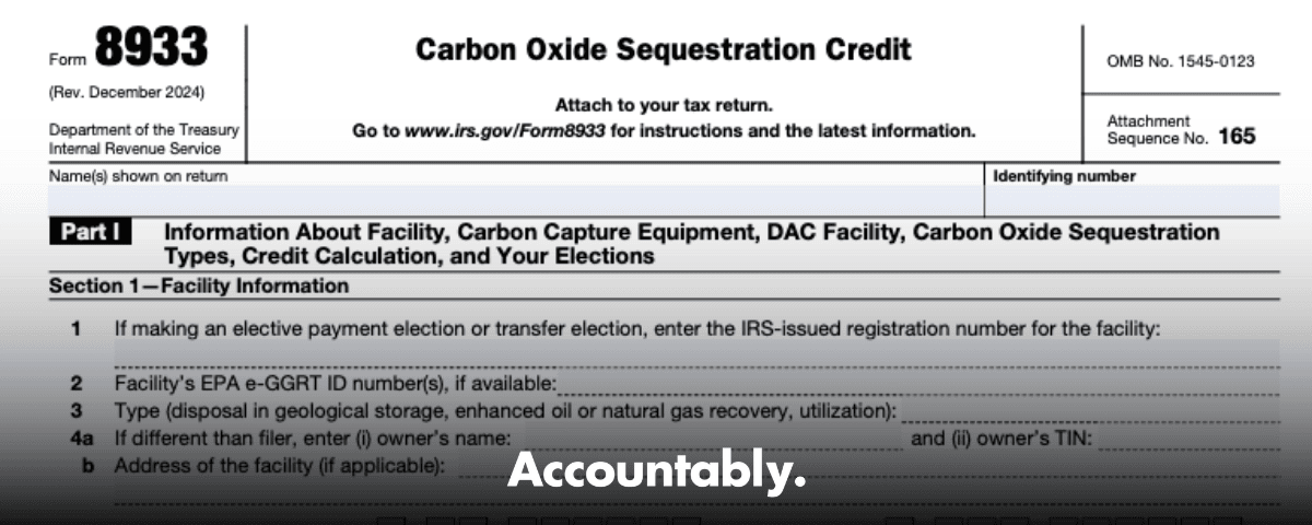 Form 8933 Guide - 45Q Credit, 2025 Rates, Schedules A to F ...