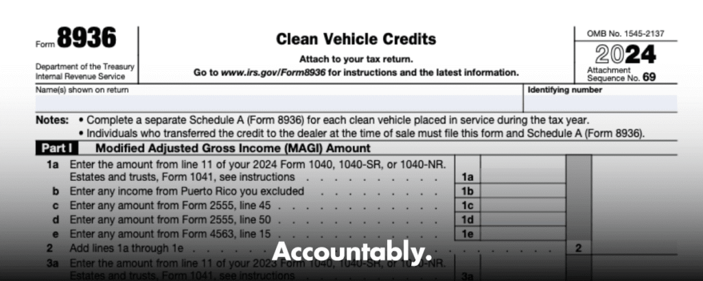 Form 8936 - Clean Vehicle & EV Tax Credit Guide – Accountably.com