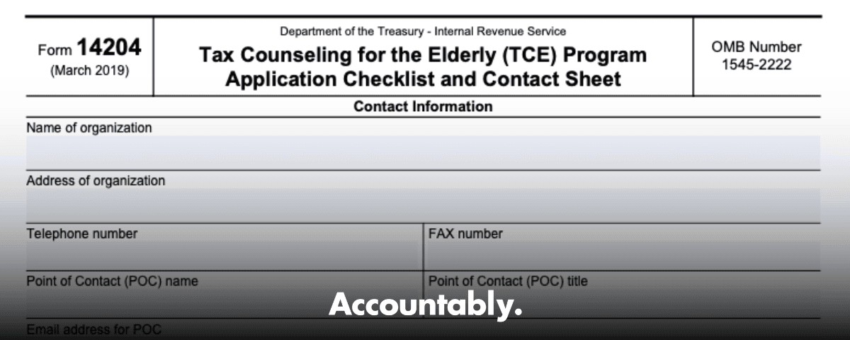 Form 14204 - TCE Checklist and Contact Sheet Guide – Accountably.com