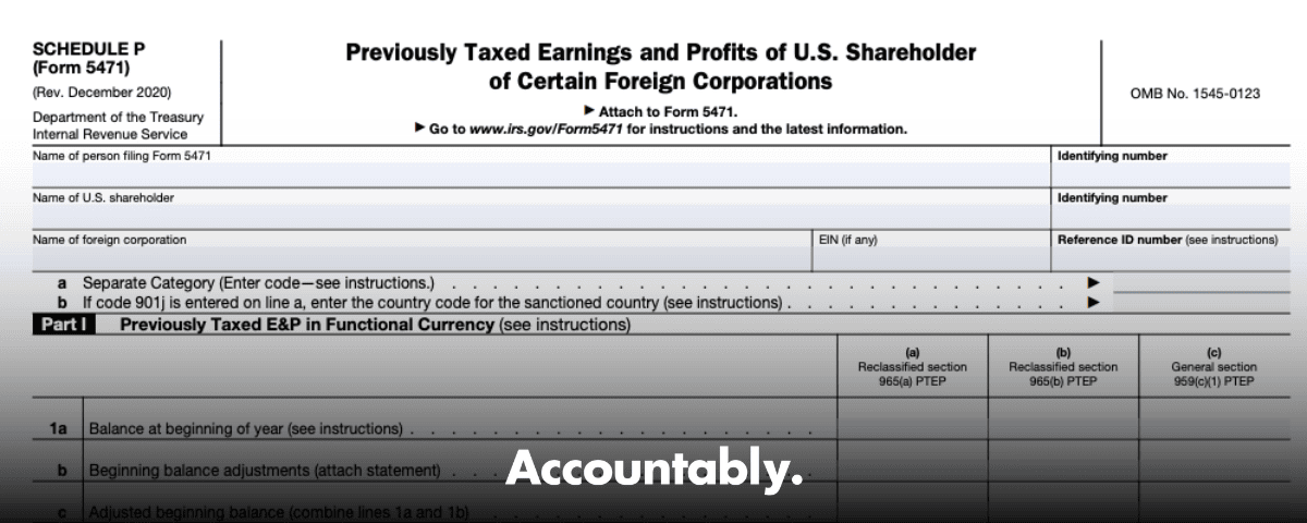 Form 5471 Schedule P
