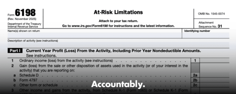 Form 6198 - At‑Risk Rules, Qualified Nonrecourse, and Filing Guide – Accountably.com