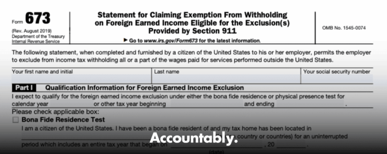 Form 673 - Reduce U.S. Withholding While Working Abroad – Accountably.com